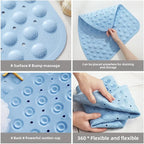 Washable Corner Shower Carpet Floor Mat Toilet PVC Shower Mat  Fan-shaped Suction Cup Anti-slip Pad Cushion