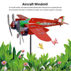 3D Wind Spinner Plane Metal Airplane Weather Vane Plug-in Windmill Outdoor Roof Wind Direction Indicator Ornaments Garden Decor