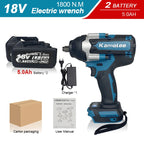 Kamolee DTW700 1800NM Cordless Impact Wrench Brushless 18V 1/2" For Car/Truck Repair