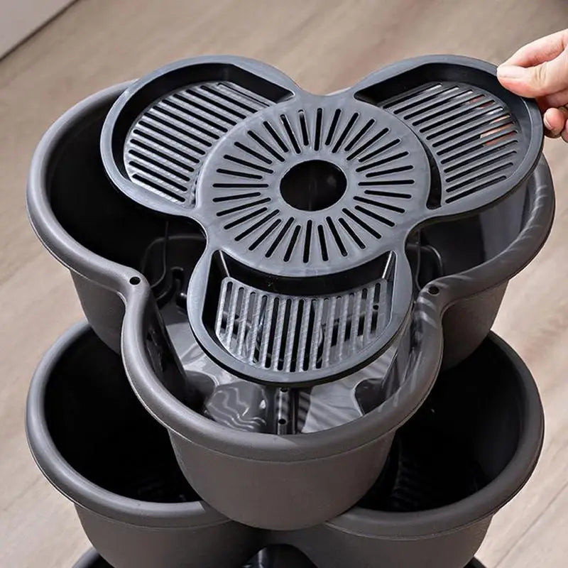 3 Tiers Vertical Tower Stackable Pot Strawberry Planter Tower for Home Garden Herb Flower Vegetable Cultivation Flower Pot 4pcs