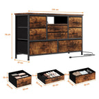 8-Drawer Chest of Drawers Dresser TV Console Furniture with LED light Charging Station, TV Stand Cabinet for Living Room Bedroom