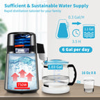 SucceBuy 4L Water Distiller Purifier Filter Dispenser Drink Bottle Softener Dual Temp Display Overheat Protection Home Appliance
