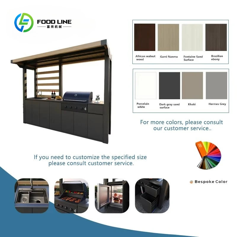 Customized Outdoor Kitchen Cabinets Weatherproof Modular - Interlocking Units with Drawer Dividers, Wine Rack & Tool Storage