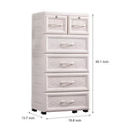 5 Layers Storage Cabinets, 6 Drawer Moveable Cabinet, Modern Storage Organizer, White