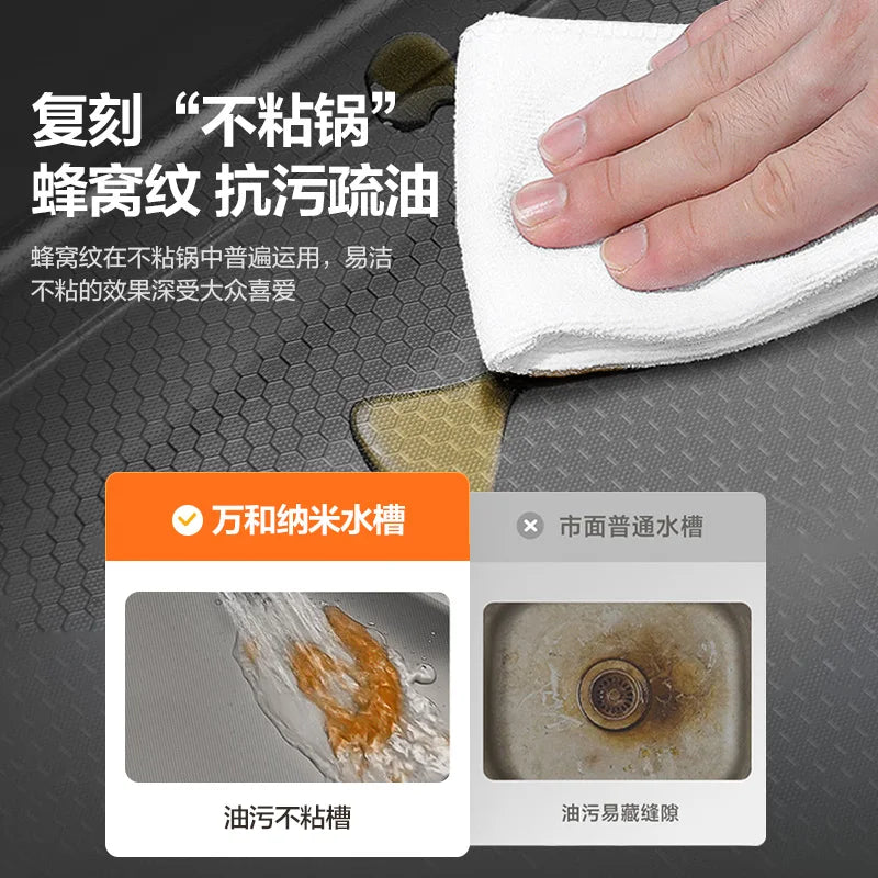 304 Stainless Steel Sink, Kitchen Vegetable Sink, Large Single Sink Dishwasher Under Counter, Thickened Vegetable