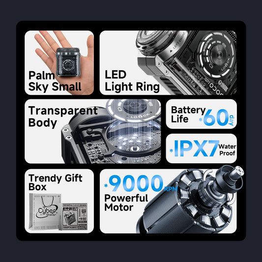 DOCOLAB Metal Electric Shaver Mini Portable Magnetic Double-Headed Beard Trimmer Full-Body Washing Shaving Razor For Men