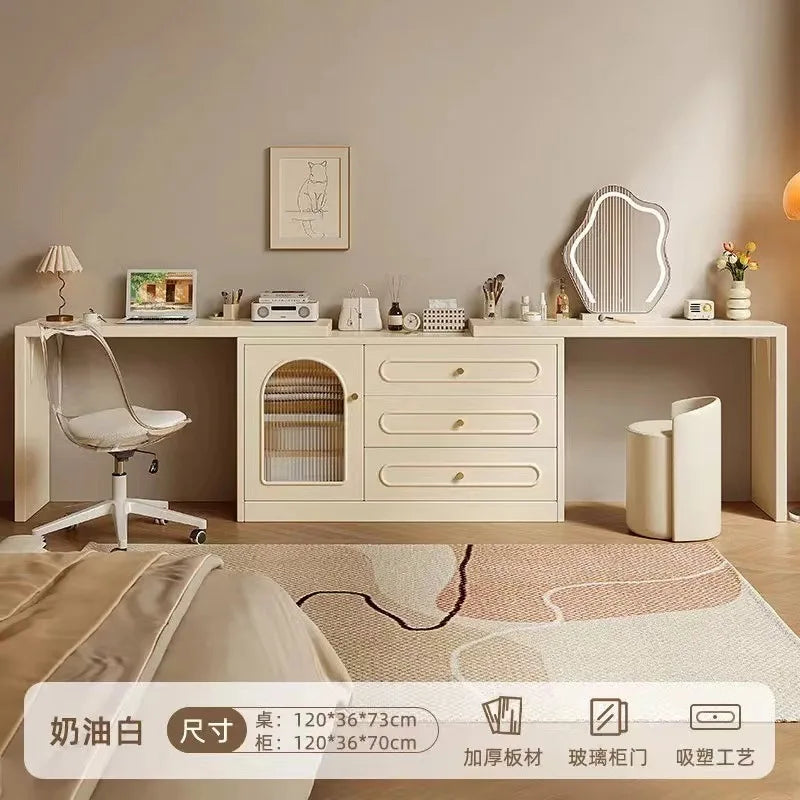New Cream Style Dresser Bedroom Minimalist Modern Bedside Table Dresser Storage Cabinet Integrated Makeup Table