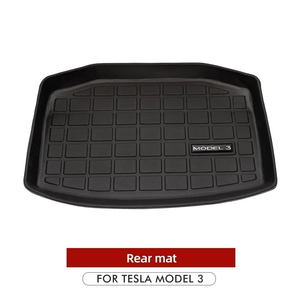 Front Rear Mat For Tesla Model Y 2023 TPE Cargo Pad Model 32017-2023 3D Waterproof Tray Storage Pads Mats Car Accessories