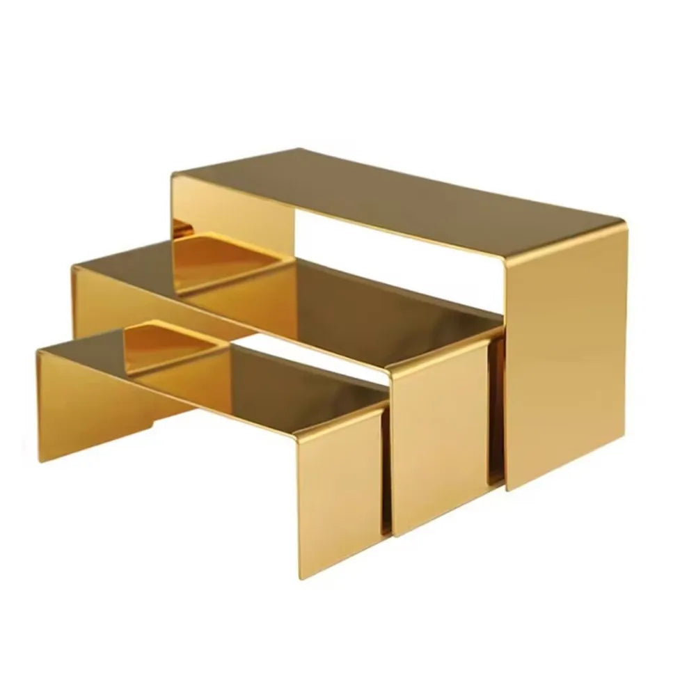Purse Display Stand 3pc/set Stainless Steel Risers Display Stand,  Risers for Display Perfume Handbag Shoe Display Holder Stands