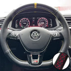 Car Steering Wheel Braid Cover Carbon Fiber Leather For Volkswagen VW Golf 7 Mk7 New Polo Jetta B8 Avant Car Interior