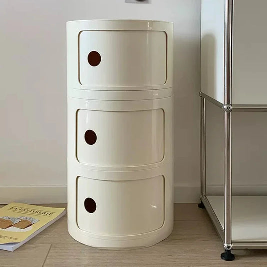 Creative Bedroom Bedside Table Modern Minimalist Round Storage Small Cabinet Large Capacity Plastic Side Cabinet