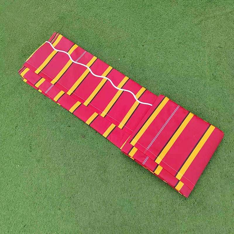 Retractable Patio Awning Replacement Fabric Cloth, Durable Exterior Sunshade, Canopy Cloth, Red and Orange Strips, RV Blind, 10
