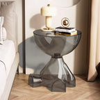 Transparent Advanced Small flat head coffee table cream style, home living room sofa side table table, round side table