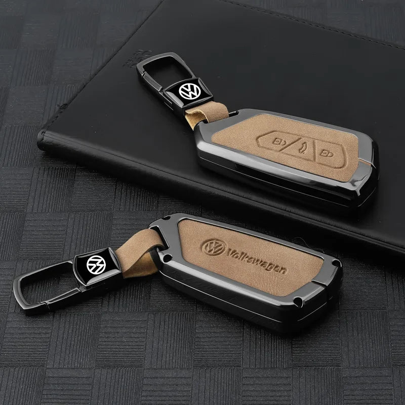 Vw Golf 5 6 Polo Passat B6 B7 Cc Skoda Jetta Universal Car Key Case Luxury Leather Key Cover Durable Secure Car Holder