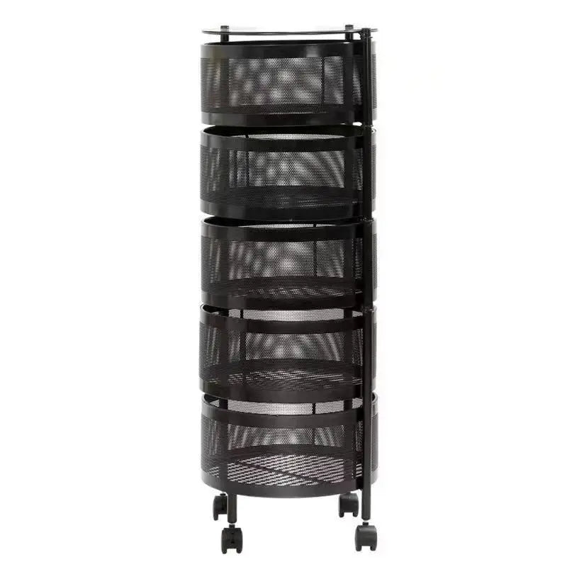 Kitchen Rotating Storage Rack Floor To Ceiling Multi-layer Fruit Storage Rack Living Room Snack Basket Storage Rack