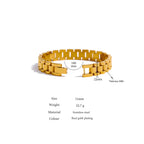 Yhpup Stainless Steel Chain Bracelet - Simple 18K Gold Plated Heavy Metal Fashion Jewelry for Men & Women | AlluCanFind