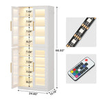 Tribesigns Tall Shoe Cabinet with Acrylic Doors and LED Lights, 8-Tier Entryway Shoe Storage Rack with Adjustable Shelves