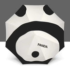 Simple Cartoon Kittens Printed Black And White Umbrella, Sunny And Rainy Dual-use UV Protection Umbrella