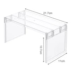 Adjustable Clear Kitchen Cabinet Organizer, Expandable Spice&Plate Storage Rack,Kitchen/Bathroom Divider Organizer for Cabinets
