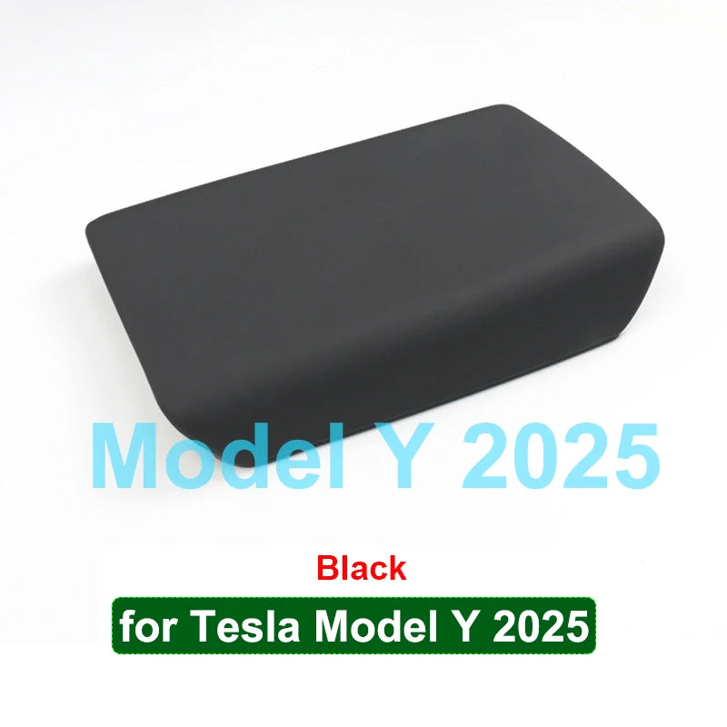 For Tesla Model 3 Y 2023 2025 Armrest Protector Box Cover White Soft TPE Center Console Panel Pad M3H Highland 2024 Accessories
