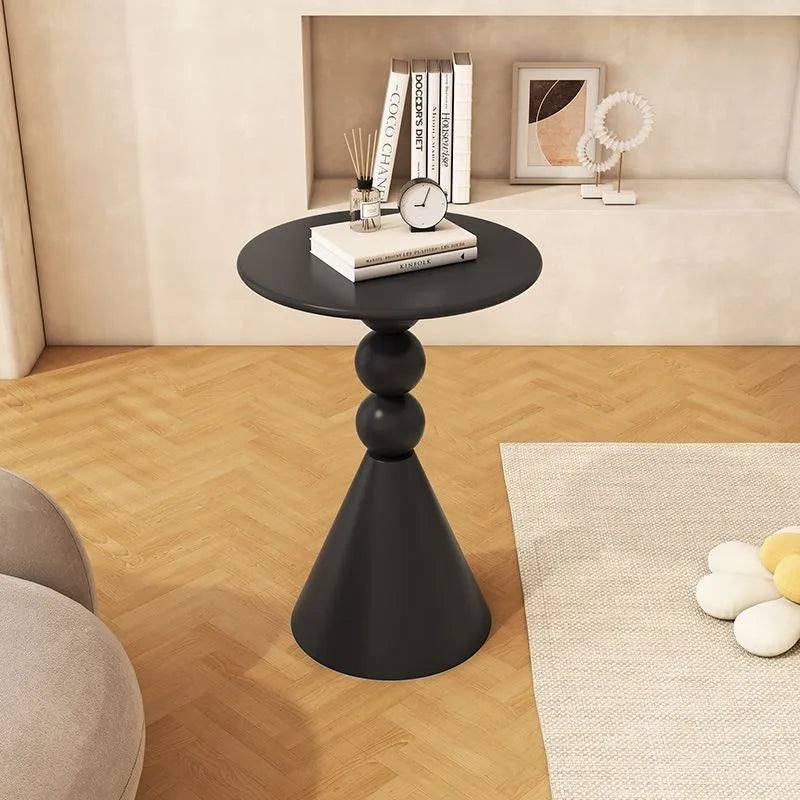 Realife Nordic Wrought Iron Edge Table Cream Style Living Room Circular Coffee Table Sofa White Edge Table Simple And Modern New