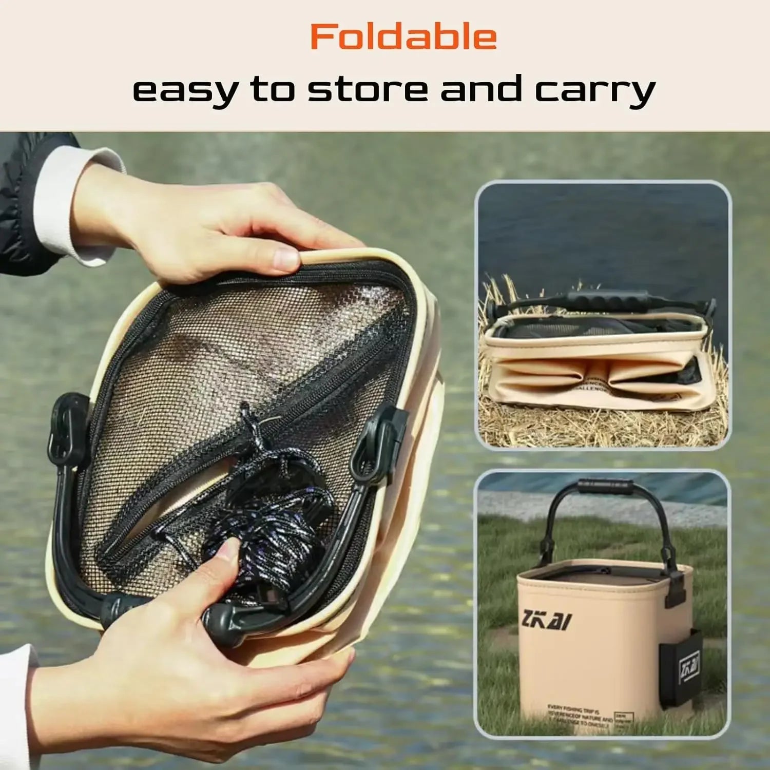 1-2PCS 8/13L Multi-Purpose Collapsible Fishing Bucke Water Pail  Durable Portable Handheld Bucket With Lid for Outdoor Camping