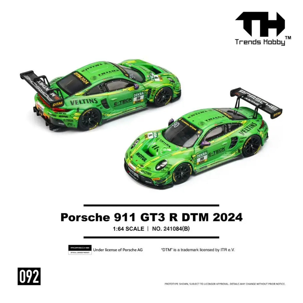 Trence Hobby 1:64 Porsche 911 GT3 R DTM 2024 Openable Hood Diecast Diorama Car Model Toys TH