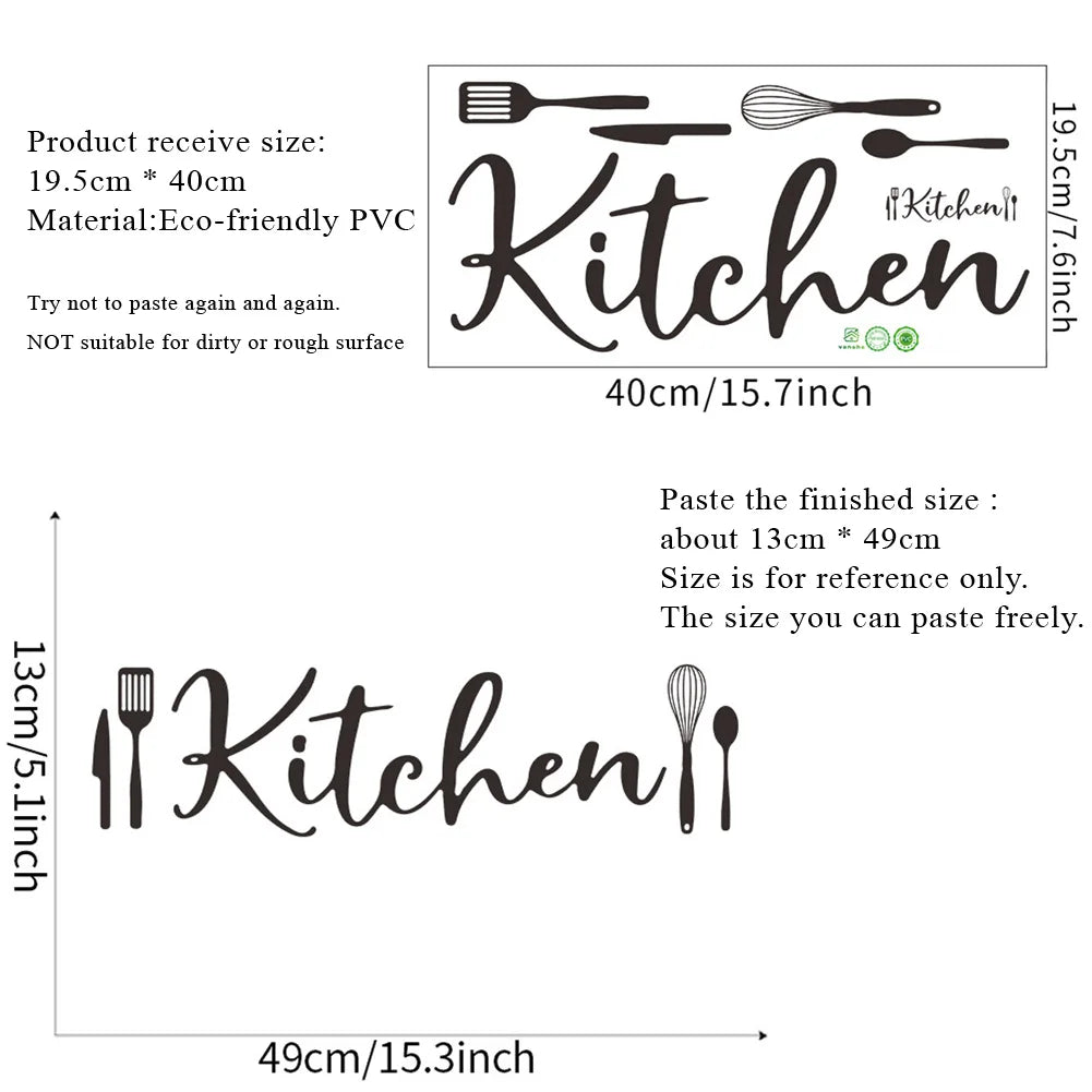 English Slogan Kitchen Wall Sticker Restaurant Kitchen Cooktop Background Home Decoration Wallpaper Creative Pattern Stickers