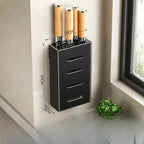 Kitchen Knife Holder Knife Storage Rack No Punching Wall-mounted Storage Box Knife Storage Box Household Knife Storage Seat