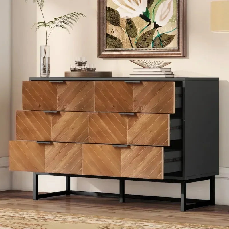 Dresser for Bedroom,Chest of Drawers, 6 Drawer Dresser,Floor Storage Drawer Cabinet for Home Office,for indoor bedroom furniture