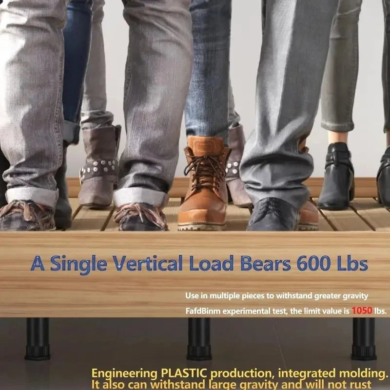 4-Pack Adjustable Bed Support Legs,5.9-11 Inch Height Range,Fits King&Queen,Easy Install,Sturdy Support,No Electricity Needed