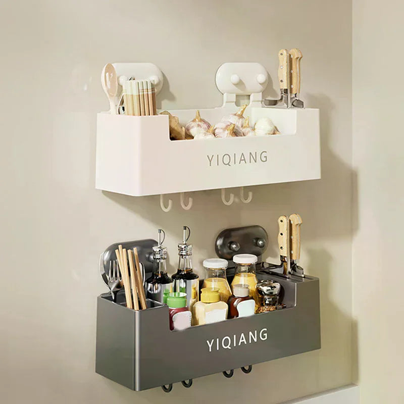 Multifunctional Kitchen Storage Rack, No-drill Suction Cup Wall-mounted Household Chopsticks And Kitchenware Storage Rack
