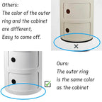 Creative Bedroom Bedside Table Modern Minimalist Round Storage Small Cabinet Large Capacity Plastic Side Cabinet