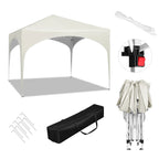 Waterproof Collapsible Canopy 3x3m Garden Gazebo Party Tent Pop-Up Pavilion with Semicircle Roof for Outdoor Market