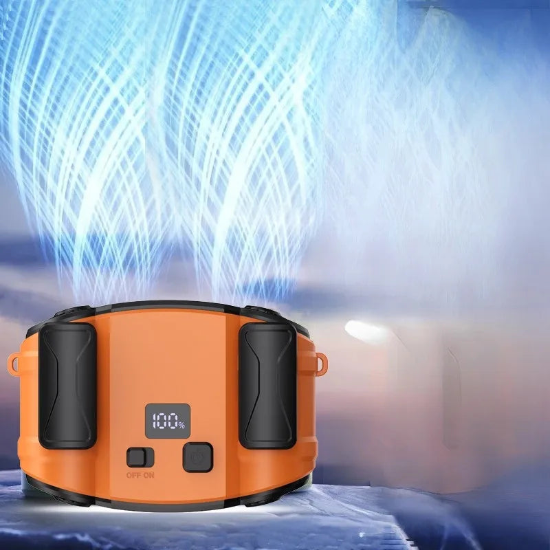 Outdoor Double Air Outlet Fan Portable Waist Hanging Neck Strong Dual