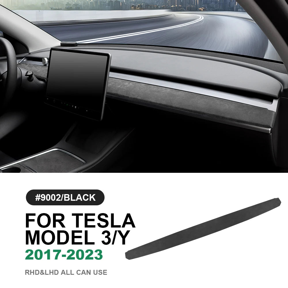 Italian Top Suede Car Dashboard Moulded Trim Sticker For Tesla Model 3 Model Y 2018 2019 2020 2021 2022 2023 Decor Accessories