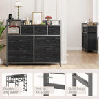 9 Drawer Storage Bedroom Dresser TV Stand |   Multi-Functional with Built-in Charging Station Tall Dresser for Closet O