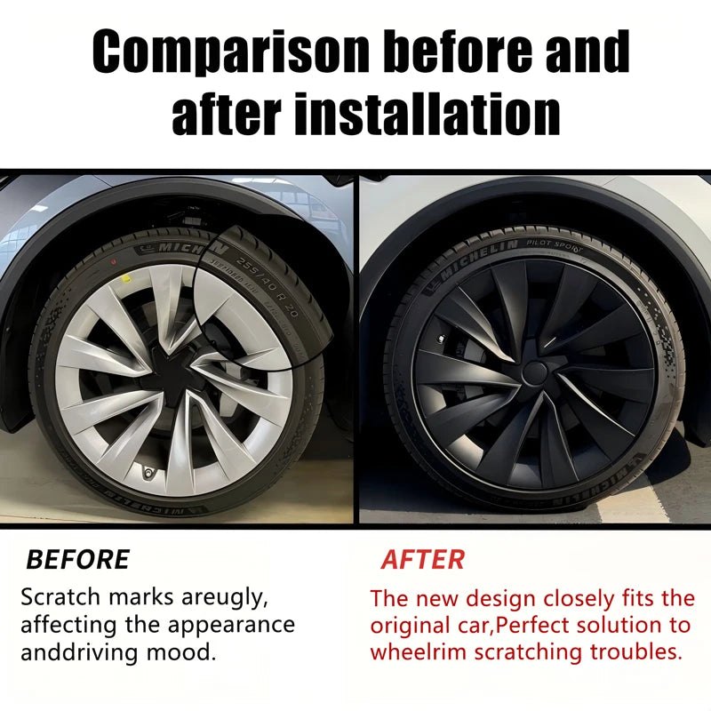 4PCS Hub Caps for Tesla Model Y Juniper 20-Inch Wheel Cover Performance Replacement Helix 2.0 Wheels Full Rim Accessories 2025