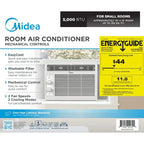 Midea 5,000 BTU 150 Sq ft Mechanical Window Air Conditioner, White, MA