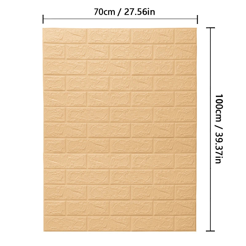 70cmx1/2/3/5/10m Brick Pattern Wall Sticker Decoration PVC 3d Wallpaper Waterproof Wall Sticker for Children's Room Home Bedroom