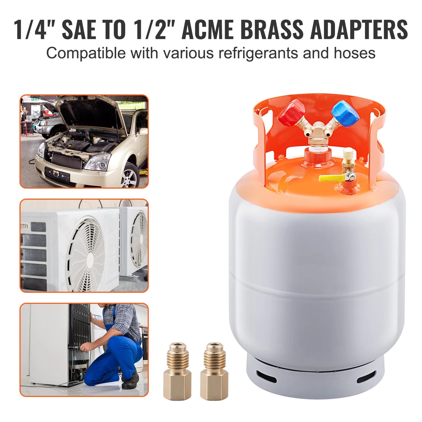 SucceBuy Refrigerant Recovery Tank 30 LBS Cylinder Tank 400 psi Refrigerant Recovery Reclaim with Y-Valve for Liquid/Vapor