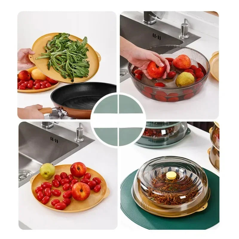 Kitchen Food Cover Insulated Vegetable Cover Multi-layer Transparent Dust-Proof Insect Food Insulation Cover Household Gadgets