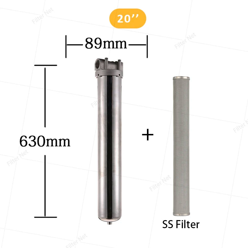 20*2.5inch stainless steel water filter housing water filtration pre f