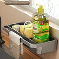 Kitchen Faucet Drain Storage Basket, Sponge Dishcloth Soap Holder, Self-draining Sink Organizer Rack Kitchen Accessories