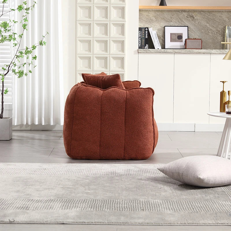Minimalist Modern 2-Seat Soft Beanbag Chair With High Resilience Foam Core The Comfortable Square Recliner Sofa