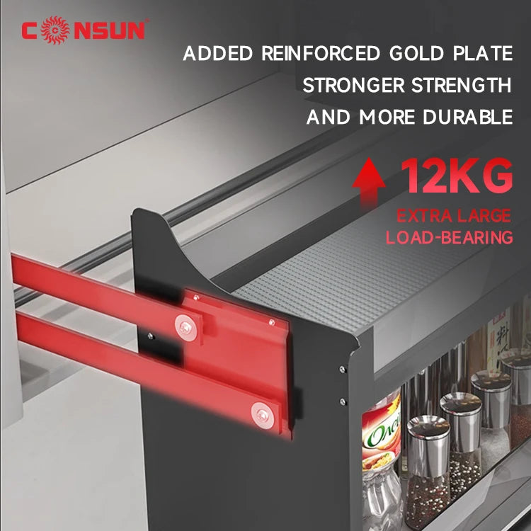 Hydraulic Soft Closing Aluminum Alloy Kitchen Cabinets Big Push Down Modern Kitchen Vegetable Storage Basket Drawers for Kitchen