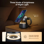 4-in-1 Magnetic Wireless Charging Station - 15W Fast Charger with Foldable Night Light for iPhone, Apple Watch & AirPods | AlluCanFind