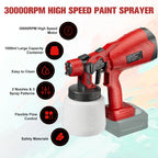 1000ML Cordless Spray Gun For Milwaukee 18V Battery Electric HVLP Rechargeable Paint Sprayer For Car Home Windows Power Tool