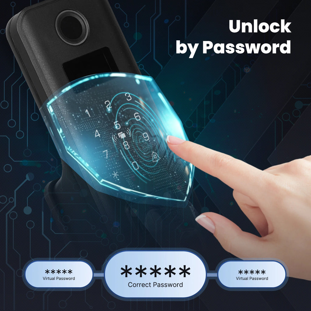 MOES Tuya Bluetooth Smart Fingerprint Door Lock By Password Key IC Card App Remote Control IPX4 Waterproof Entry Apartmen