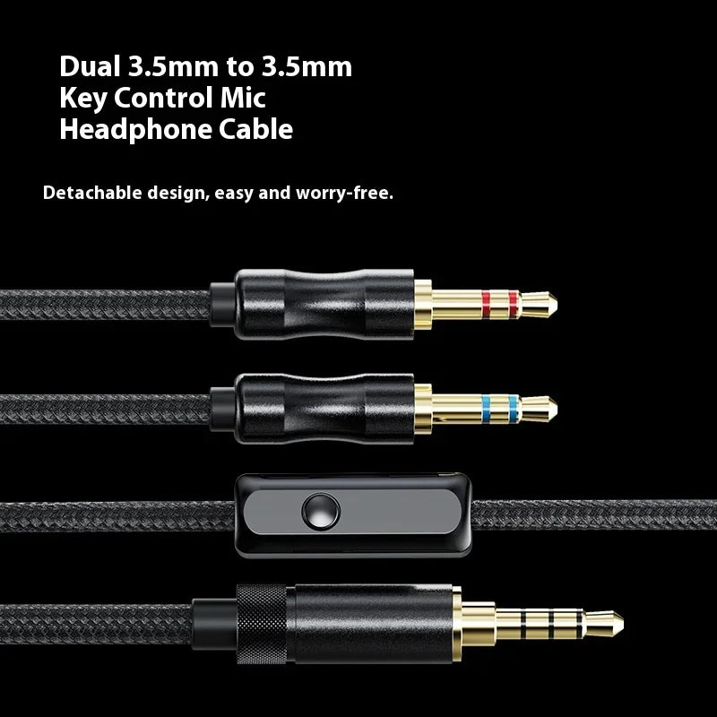 FiiO JT3 Over-Ear lightweight Open HiFi music headphones with wired HIFI fever control and interchangeable cables